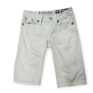 Miss‎ Me Rhinestone Cross Light Wash Bermuda Shorts Girl's Size 12